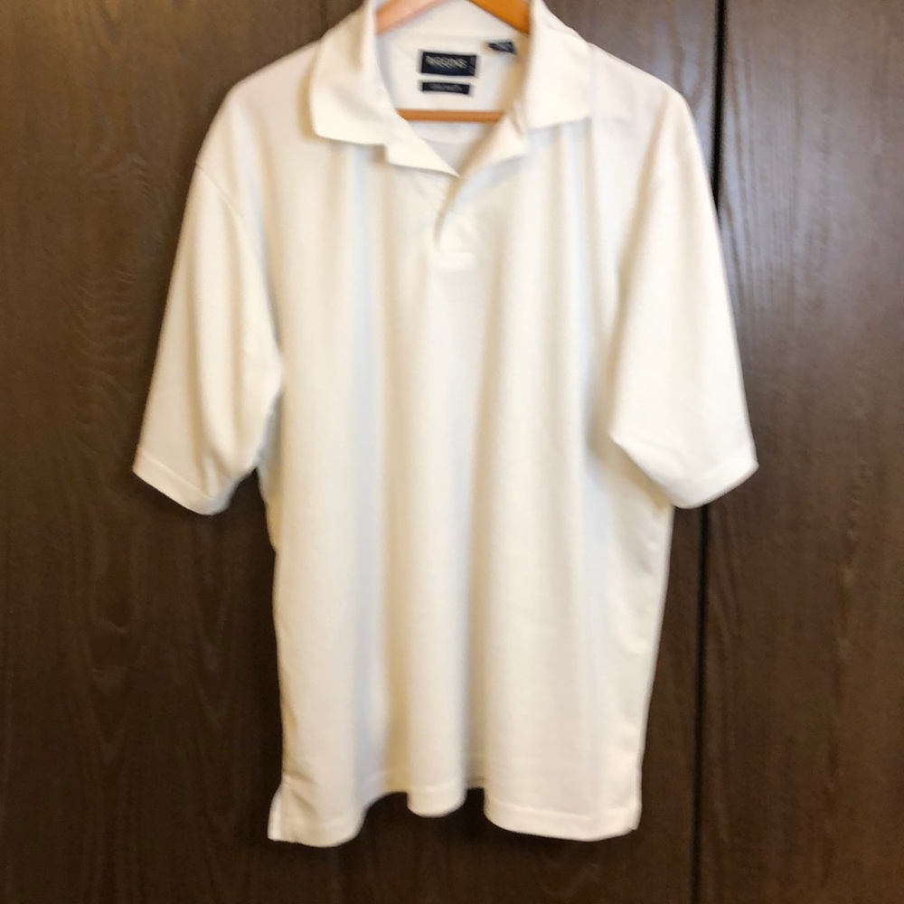 RIGGINS PERFORMANCE COOL MAX XL WHITE SHORT STRAIGHT SLEEVE GOLF SHIRT #142